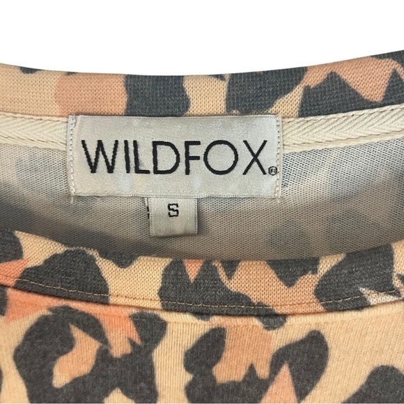Wildfox Animal Print & Stars Pullover Coral/Charcoal Cozy Sweatshirt Sz S - Picture 4 of 10